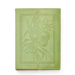 Embossed Snake Green Leather Journal