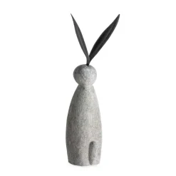 Faux Stone and Metal Rabbit Sculpture, Tall