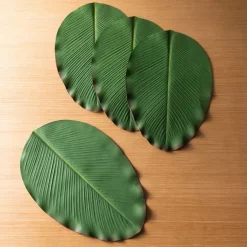 Faux Tropical Heliconia Leaf Placemats, Set of 4