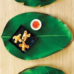 Faux Tropical Heliconia Leaf Placemats, Set of 4
