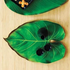 Faux Tropical Philodendren Leaf Placemats, Set of 4