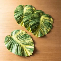 Faux Tropical Pothos Leaf Placemats, Set of 4