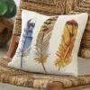 Feather Hooked Wool Pillow 16" sq.