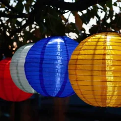 Festival Nylon Solar Lantern - Yellow