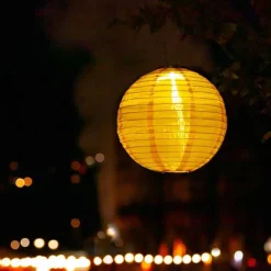 Festival Nylon Solar Lantern - Yellow