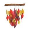 Fiesta Glass Leaves Wind Chime on Driftwood Chime