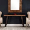 Fir Wood Console Table with Metal Legs