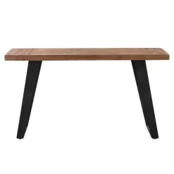 Fir Wood Console Table with Metal Legs