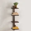 Floating Vertical Wall Shelf, 4-Shelf - Ebony