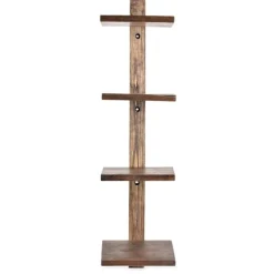 Floating Vertical Wall Shelf, 4-Shelf - Ebony
