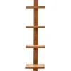 Floating Vertical Wall Shelf, 4-Shelf - Walnut