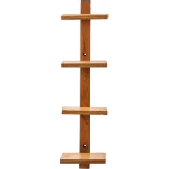 Floating Vertical Wall Shelf, 4-Shelf - Walnut