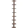 Floating Vertical Wall Shelf, 8-Shelf - Ebony
