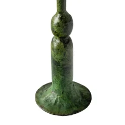 Forged Iron Green Patina Taper Candle Holders, Set of 4