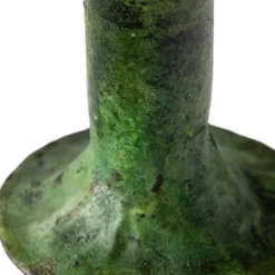 Forged Iron Green Patina Taper Candle Holders, Set of 4