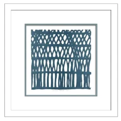 Framed Abstract Paper Wall Art - Blue Coral II