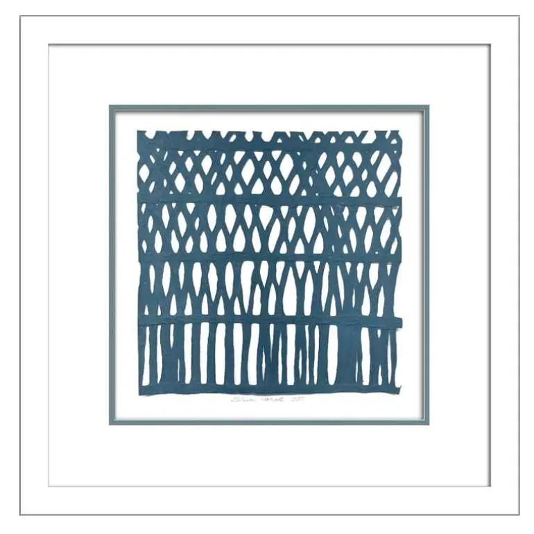 Framed Abstract Paper Wall Art - Blue Coral Set of 2