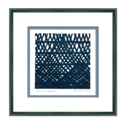 Framed Abstract Paper Wall Art - Mulberry Arte En Azul II