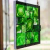 Framed Recycled Green Glass Block Art