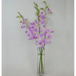 Fresh Cut Small Orchid Bunch in Glass Vase - Pink