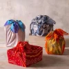 Furoshiki-Style Sari Fabric Gift Wrap, Set of 6