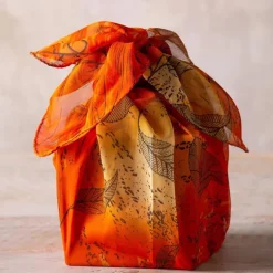 Furoshiki-Style Sari Fabric Gift Wrap, Set of 6