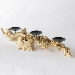 Gamma Wood Candle Holder