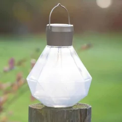 Gem Glass Solar Light - White