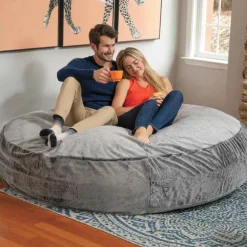 Giant Bean Bag Cocoon Chair, 6' - Gray Wolf