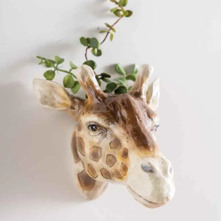 Giraffe Head Wall Vase