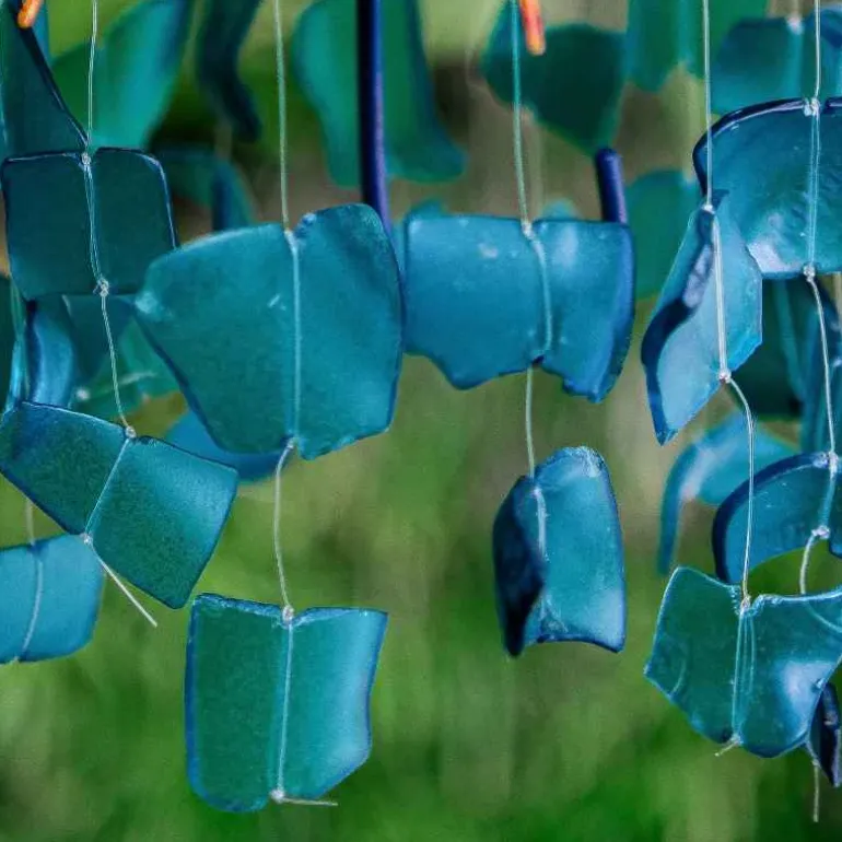 Glass and Metal Raindrop Rainbow Umbrella Mobile