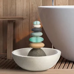Glass and Stone Cairn Fountain