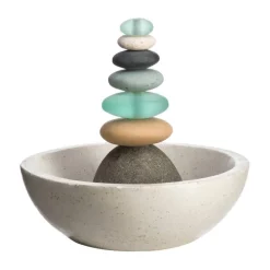 Glass and Stone Cairn Fountain