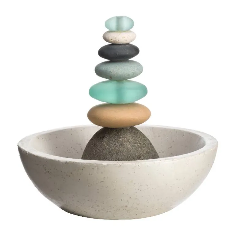 Glass and Stone Cairn Fountain