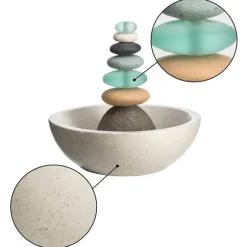 Glass and Stone Cairn Fountain