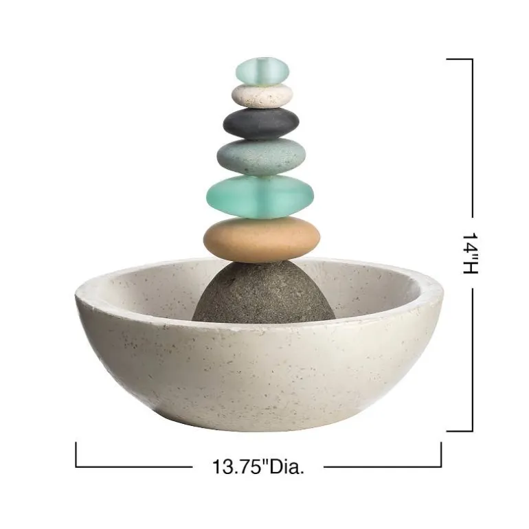 Glass and Stone Cairn Fountain