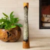 Glass Infused Teak Candle Holder, Tall