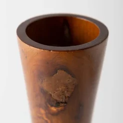 Glass Infused Teak Candle Holder, Tall