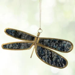 Glass Mirrored Hanging Dragonfly