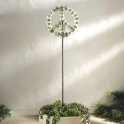 Glass Peace Symbol Garden Stake