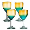 Golden Shore Recycled Glass Goblets, Set of 4