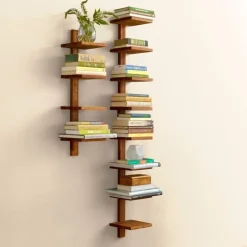 Golden Teak Column Shelf - Large