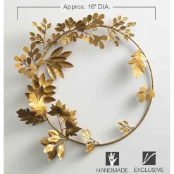 Gold Finish Recycled Metal Leaf Wreath