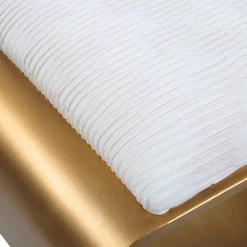 Gold Finish Upholstered Bench/ Stool