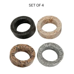 Granite Napkin Rings, Set of 4