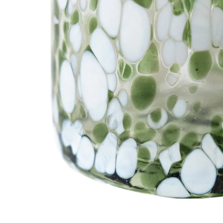 Green and White Recycled Pint Glassware, Set of 4