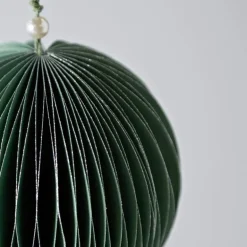 Green Hand-Cut Honeycomb Paper Ball Ornament, 6
