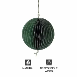 Green Hand-Cut Honeycomb Paper Ball Ornament, 6