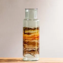 Hand-Blown Recycled Amber Glass Vase, 17.75