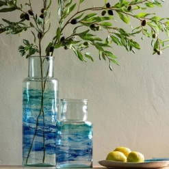 Hand-Blown Recycled Coastal Vase, Short